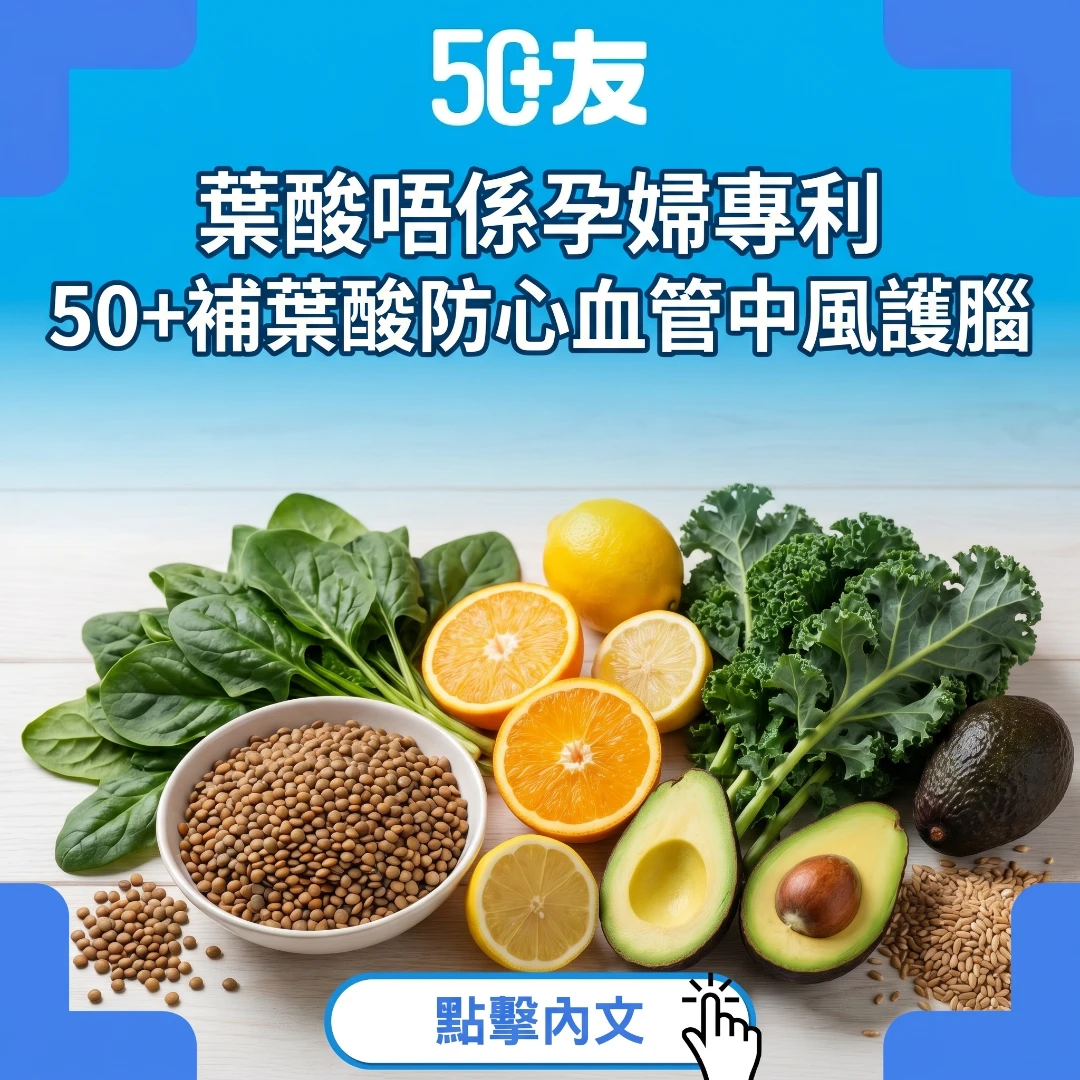 葉酸唔係孕婦專利！50+補葉酸防心血管中風護腦