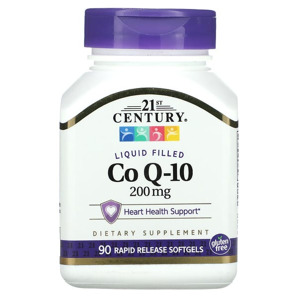 21st Century, 液體填充輔酶 Q10，200 毫克，90 粒軟凝膠