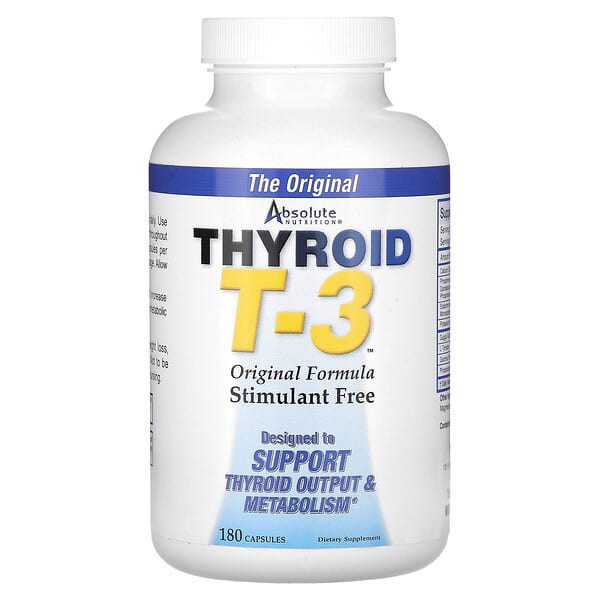 Absolute Nutrition, 甲狀腺 T-3，原始配方，180 粒