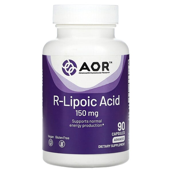 Advanced Orthomolecular Research AOR, R-硫辛酸，150 毫克，90 粒膠囊