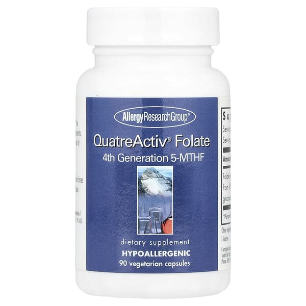 Allergy Research Group, QuatreActiv 葉酸，第 4 代 5-MTHF，90 粒素食膠囊