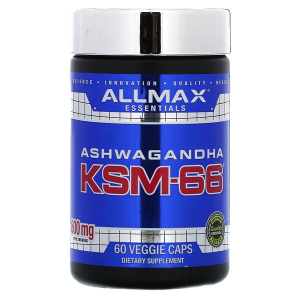 ALLMAX, Essentials，南非醉茄 KSM-66，600 毫克，60 粒素食膠囊（每粒膠囊 300 毫克）