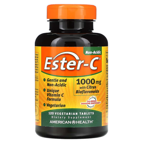 American Health, Ester-C，含柑橘生物類黃酮，1,000 毫克，120 粒素食片