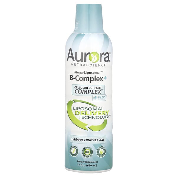 Aurora Nutrascience, Mega-Liposomal B 復合物+,有機水果味,16 液量盎司(480 毫升)