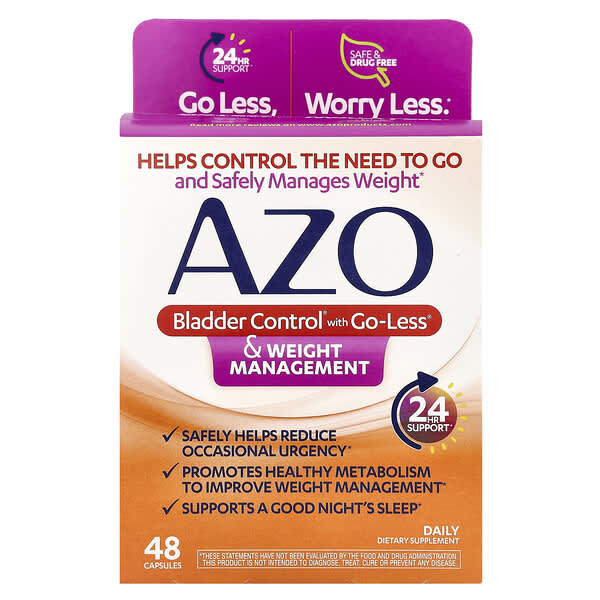 AZO, 含 Go-Less 的膀胱控制® 和體重管理膠囊，48 粒