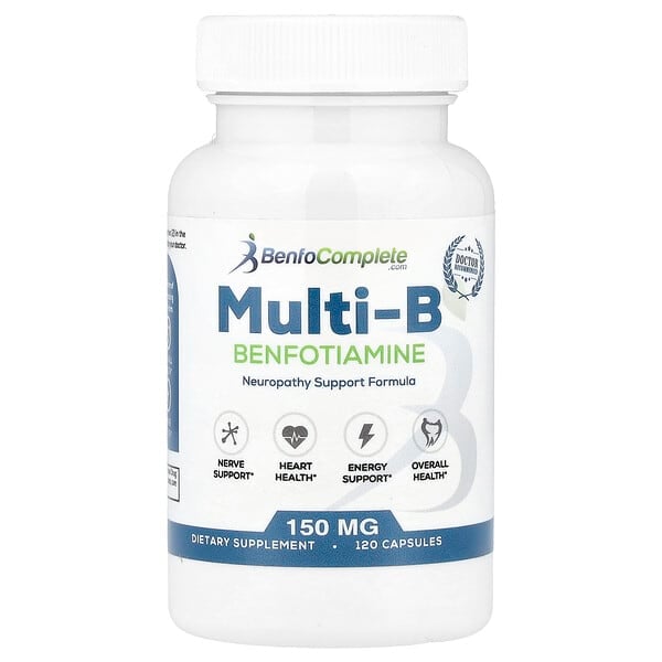Benfotiamine Inc., 復合 B 族維生素苯磷硫胺神經幫助配方，150 毫克，120 粒膠囊