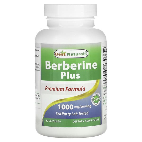 Best Naturals, 小檗鹼+,1,000 毫克,120 粒膠囊(每粒膠囊 500 毫克)