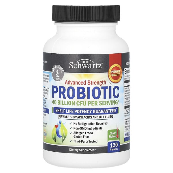BioSchwartz, 優效益生菌，400 億 CFU，120 粒膠囊（每粒膠囊 200 億 CFU）