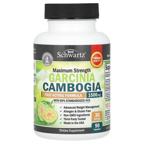 BioSchwartz, 藤黃果，特強型，1,500 毫克，90 粒膠囊（每粒膠囊 500 毫克）