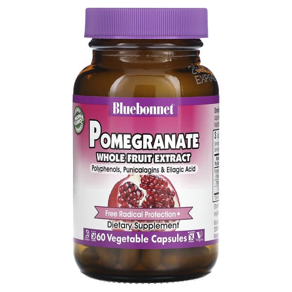 Bluebonnet Nutrition, 石榴全果提取物, 60 素食膠囊