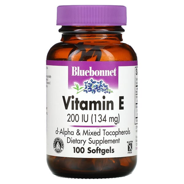 Bluebonnet Nutrition, 維生素 E，200國際單位，100粒軟膠囊