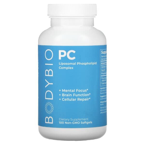 BodyBio, PC，脂質體磷脂複合物，100 粒 NON-GMO 軟凝膠