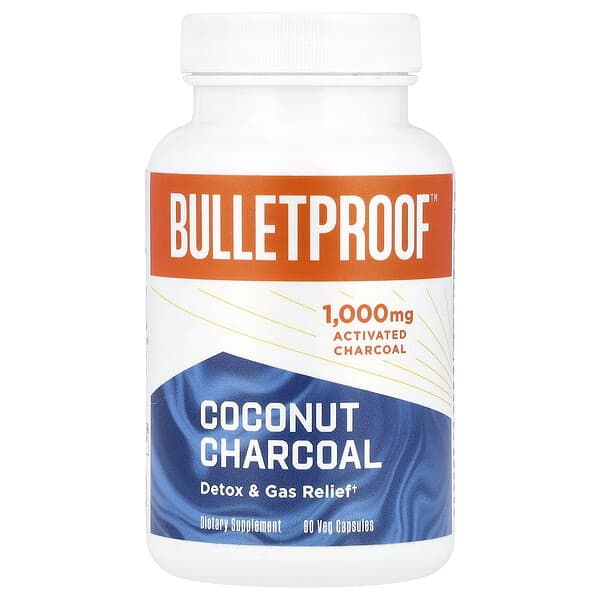 BulletProof, 椰殼活性炭，清體和舒緩脹氣，1000 毫克，90 粒素食膠囊