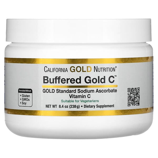 California Gold Nutrition, Buffered Gold C,非酸性維生素 C 粉,抗壞血酸鈉,8.40 盎司(238 克)
