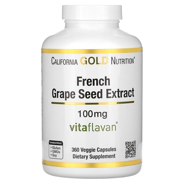 California Gold Nutrition, 法國葡萄籽提取物,Vitaflavan,100 毫克,360 粒素食膠囊