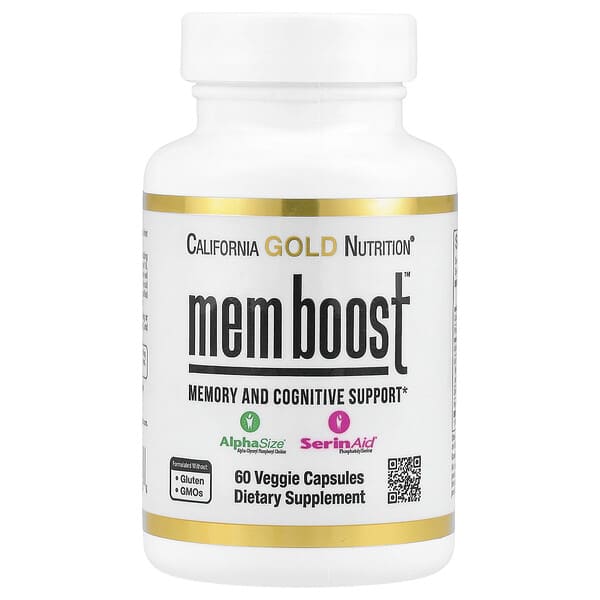 California Gold Nutrition, MEM Boost™，記憶和認知幫助，60 粒素食膠囊