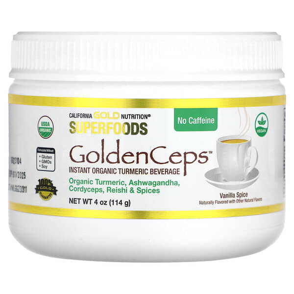 California Gold Nutrition, SUPERFOODS，GoldenCeps，含適應原的有機姜黃，4 盎司（114 克）
