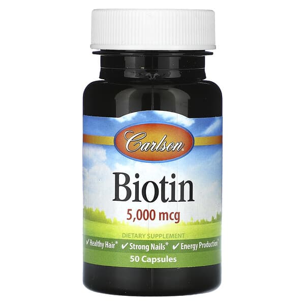 Carlson, 生物維生素，5,000 微克，50 粒膠囊