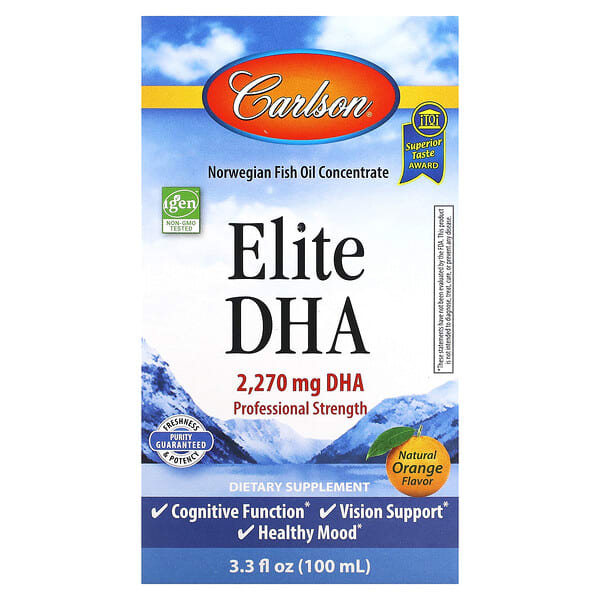 Carlson, 精華 DHA，天然橙味，2270 毫克，3.3 液量盎司（100 毫升）