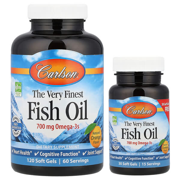 Carlson, 優級魚油，天然橙味，700 毫克，150 粒軟膠囊（每粒軟膠囊 350 毫克）