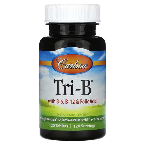 Carlson, 含 B-6、B-12 和葉酸的 Tri-B，120 片