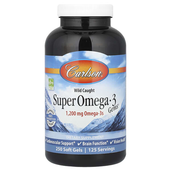 Carlson, 野外捕獲 Omega-3 Gems，1,200 毫克，250 粒軟凝膠（每粒軟凝膠 600 毫克）
