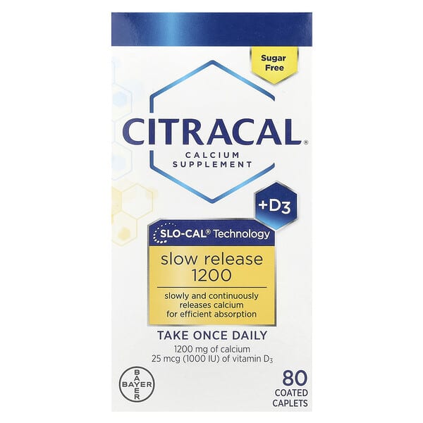 Citracal, 鈣補劑 + D3，緩釋 1200，80 片包衣片劑