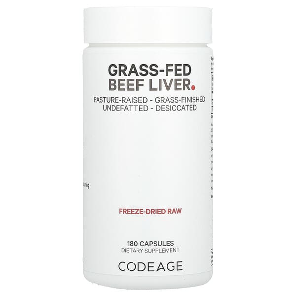 Codeage, 草飼牛肝，500 毫克，180 粒膠囊
