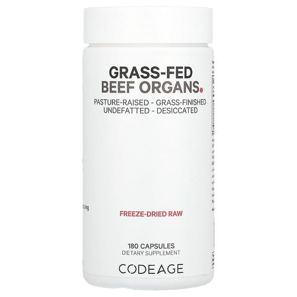 Codeage, 草飼牛臟器提取物，180 粒膠囊