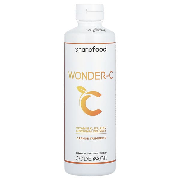Codeage, Nanofood，Wonder-C，橙和橘子，15.22 液量盎司（450 毫升）