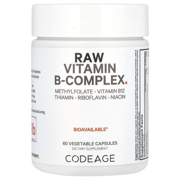 Codeage, 未加工複合維生素 B，60 粒素食膠囊