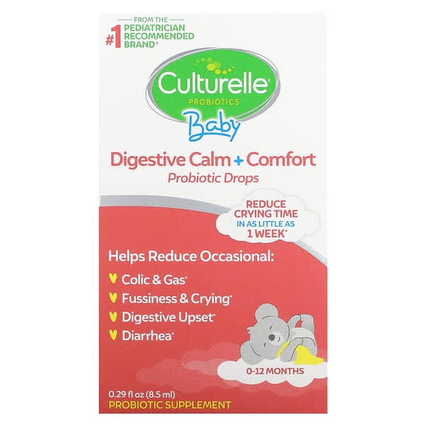 Culturelle, 益生菌，嬰兒，平靜+舒適，益生菌+洋甘菊滴劑，0-12 個月，0.29 液量盎司（8.5 毫升）