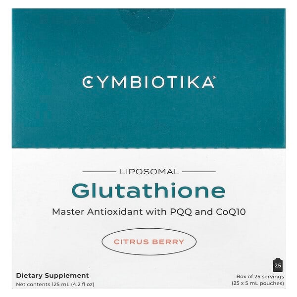 Cymbiotika, 谷胱甘肽,脂質體,柑橘漿果,25 袋,每袋 5 毫升