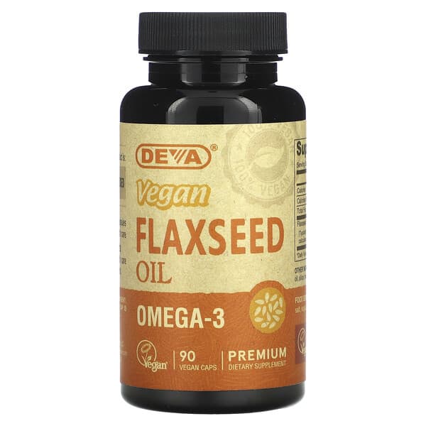 Deva, 優質純素亞麻籽油，90 粒純素膠囊