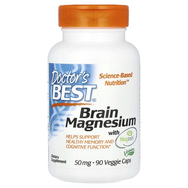 Doctor's Best, 含 Magtein 的大腦用鎂，150 毫克，90 粒素食膠囊（每粒膠囊 50 毫克）
