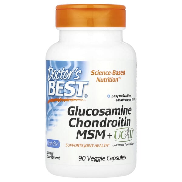 Doctor's Best, 葡萄糖胺軟骨素，MSM + UCII®，90 粒素食膠囊