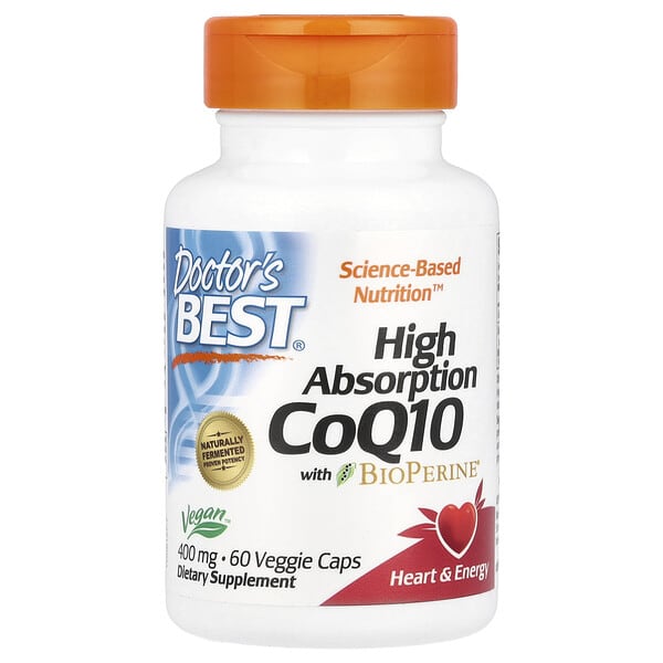 Doctor's Best, 高吸收率輔酶 Q10,含 BioPerine,400 毫克,60 粒素食膠囊