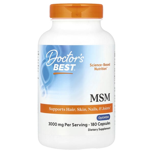 Doctor's Best, MSM,3000 毫克,180 粒膠囊(每粒膠囊 1000 毫克)