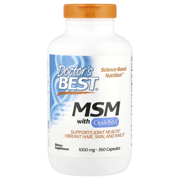 Doctor's Best, 含 OptiMSM® 的 MSM，3000 毫克，360 粒膠囊（每粒膠囊 1000 毫克）
