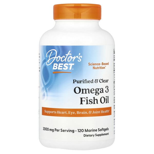 Doctor's Best, 全淨和清潔 Omega-3 魚油,2000 毫克,120 粒海洋軟膠囊(每粒軟膠囊 1000 毫克)