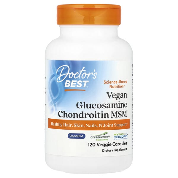 Doctor's Best, 全素葡萄糖胺軟骨素 MSM,120 粒素食膠囊