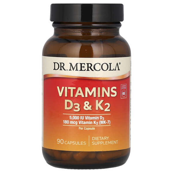 Dr. Mercola, 維生素 D3 和維生素 K2,90 粒