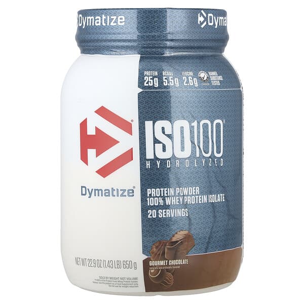 Dymatize, ISO100 Hydrolyzed,全分離乳清蛋白,美味巧克力味,1.4 磅(640 克)