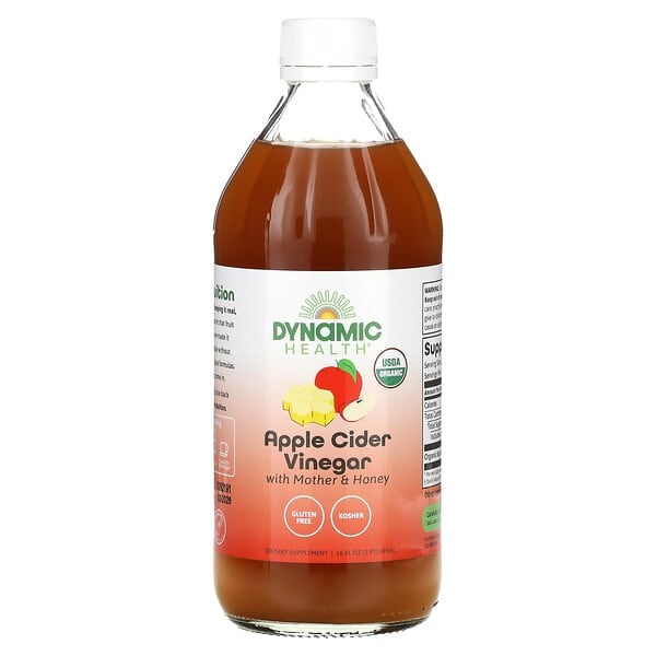 Dynamic Health, 純蘋果醋,含麥盧卡蜂蜜,16 盎司(473 毫升)