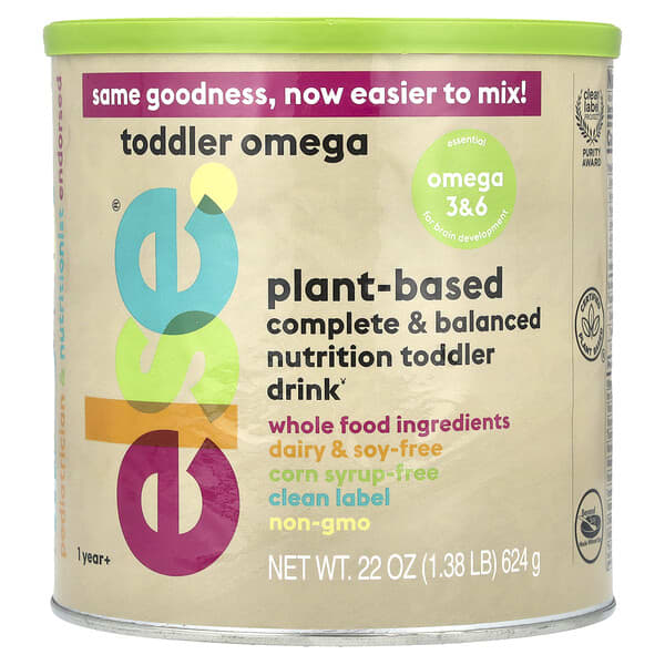 Else, Toddler Omega，植物基多面均衡營養，1 歲以上，22 盎司（624 克）