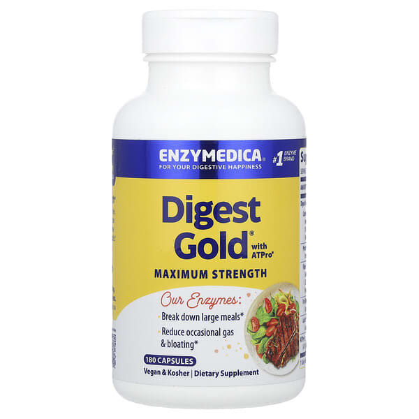 Enzymedica, 含 ATPro® 的 Digest Gold®,特強型,180 粒膠囊