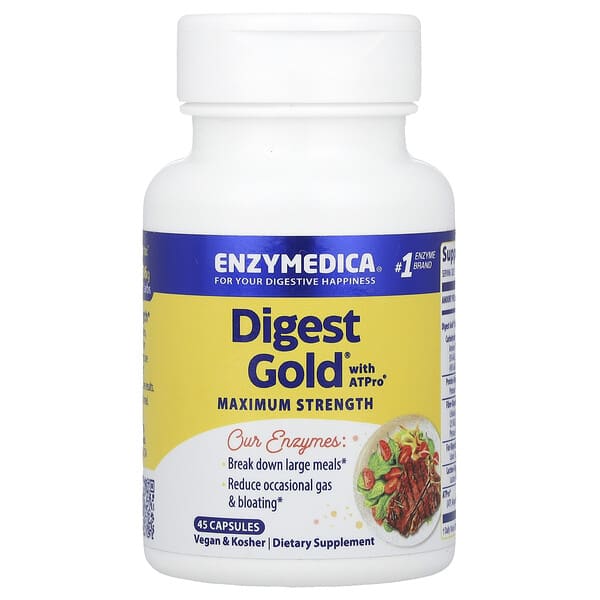 Enzymedica, 含 ATPro® 的 Digest Gold®,特強型,45 粒膠囊