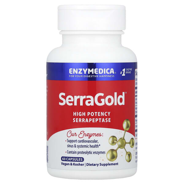Enzymedica, SerraGold®，優效舍雷肽酶，60 粒膠囊