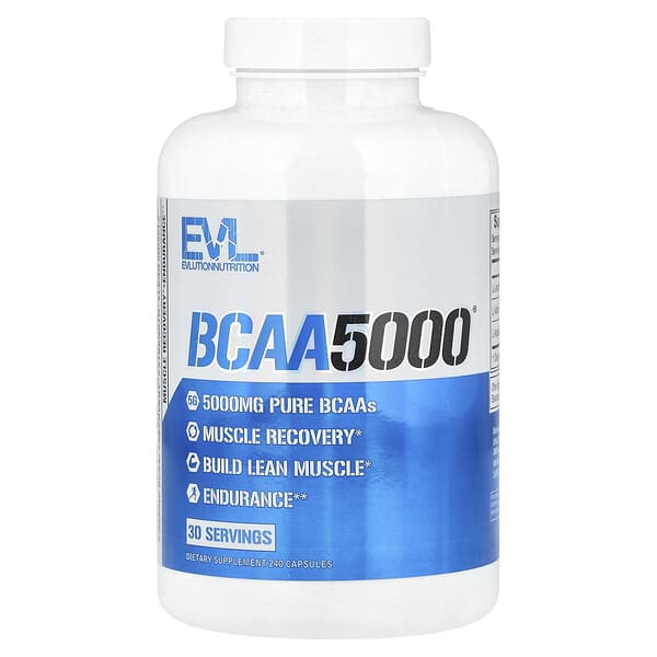 EVLution Nutrition, BCAA5000 膳食補充劑,240 粒膠囊