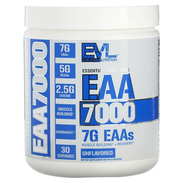 EVLution Nutrition, EAA 7000,必需氨基酸,原味,8.4 盎司(237 克)